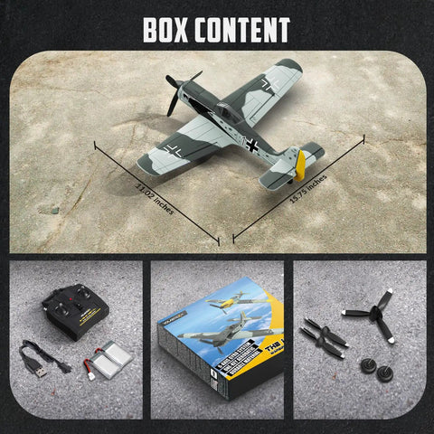FW190 Fighter Remote Control RC Plane Dope Stability For Beginners And Pros 4CH RTF with remote and accessories