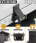 Rock Solid Heavy Duty Weld On Trailer Hinges on truck, showcasing weldable design and short leaf construction details.