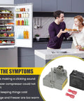 Couple in kitchen with Refrigerator Start Relay And Run Capacitor Kit TSD2 W10662129 Replacement For Easy Install