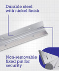 Rock Solid Stainless Steel Continuous Pin Hinge 30 X One Point Five Inch with durable steel and non-removable fixed pin for security.