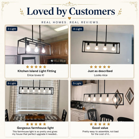 Black 4 Light Dope Industrial Vintage Chandelier With Open Rectangular Cage Frame In Matte Finish, Modern Farmhouse Style.