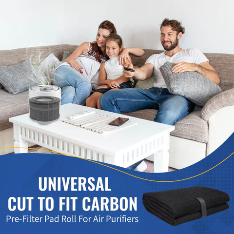 Universal Carbon Pre Filter Pad Roll Cut To Fit For Air Purifiers Furnaces And Air Conditioners Filters Charcoal Odor Control