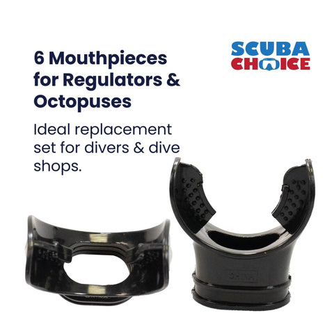 6 Pack Regulator Octopus Mouthpieces With Regulator Tie Premium PVC Universal Fit For Standard Regulators Comfortable Non Bite Design