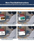Electronics Starter Kit With Step By Step Video Lessons For Beginners Arduino Compatible Board Sensors LEDs And Servos Learn Electronics And Coding Through Hands On Projects And Real World Tutorials, image of computer with educational content.