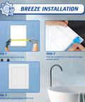 Breeze installation steps for No Drama Peel And Stick Drywall Access Panel 5 x 7 Inch Heavy Duty Plastic Plumbing Hole Cover.