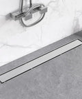 24 Inch Brushed Nickel Linear Shower Drain Built Tough From 304 Stainless Steel That Will Not Rust Up In Wet Bathrooms Features Tile