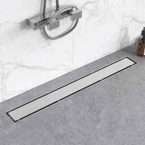 24 Inch Brushed Nickel Linear Shower Drain Built Tough From 304 Stainless Steel That Will Not Rust Up In Wet Bathrooms Features Tile
