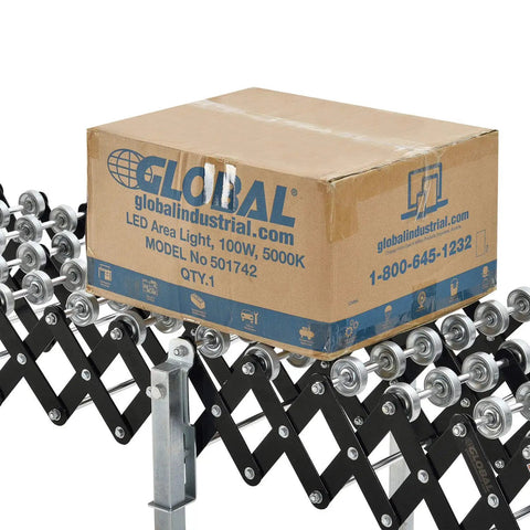 Heavy Duty Flexible Gravity Conveyor With Smooth Skate Wheels Expands From 3 Feet 3 Inches To 12 Feet 10 Inches And Makes Heavy Hauling A Breeze Without Any Stress In Your Warehouse