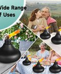 Six Pack Metal Table Top Torches For Outdoor Use Citronella Fueled Refillable Flame Lights With Wicks And Covers