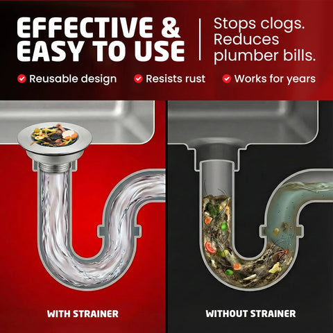 Top Rated Kitchen Sink Drain Strainer Plus Pop Up Sink Stopper With Removable Anti Clog Basket Slick Stainless Steel Food Catcher Fits Standard American Drains For A Hecka Smooth Game Changing Fix showing effective straining.