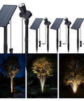 Outdoor Solar Spotlight 4 Pack With Adjustable Beams From 10 To 60 Degrees Waterproof Landscape Uplights 2500mAh Battery