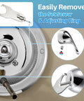 Shower Handle Renovation Kit For Delta RP6046 And 600 Series Valves showing chrome components and tool for easy install