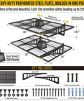 2x3ft Adjustable Rail Wall Mounted Garage Storage Shelf Set with Heavy Duty Steel Frame and Slide Rail Design