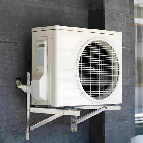 Beefy Stainless Steel Mounting Bracket For 9000 To 36000 BTU Condenser Ductless Mini Split Heat Pump Systems Heavy Duty Support Up To 500 Lbs