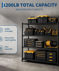 Heavy Duty Four Tier Wire Shelving Rack For Garage And Home Office Hella Sturdy Metal Storage Shelf with toolboxes and organizers.