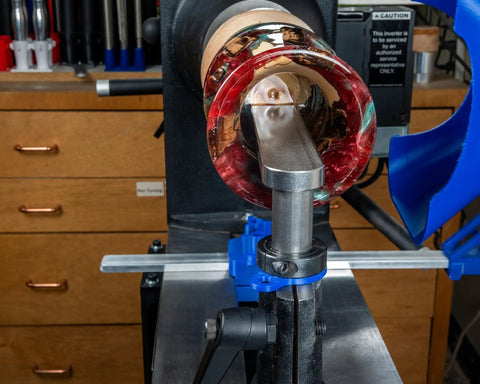Pro Grade Stainless Steel CNC Machined Woodturning Tool Rest Platform With Solid Post And Collar For Scrapers And Turning Tools 1 Inch Post 9 Inch Wide Rest USA Made And Available In 5, 7, Or 9 Inch Length For Hollowing on a lathe