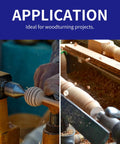 No Sweat Live Center With 60 Degree Tip For Wood Lathes in use, showcasing woodturning projects with clean cuts and smooth rotation.