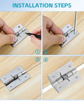 Rannb 2-inch stainless steel spring self-opening door hinge, installation steps, pack of 4