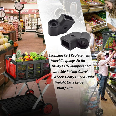 Set Of 2 Replacement Wheel Couplings For Shopping Carts And Utility Carts With 360 Swivel Wheels Heavy Duty Yet Lightweight Fits