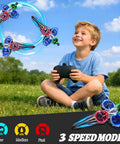 Child playing with Gesture Control Flying Sword RC Plane For Kids 8-12 With Hand Control And Remote LED Lights 3 Speeds.