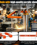 Heavy Duty Drill Press Guard For Big Floor Models, Clear Safety Shield Fits 4.0 To 6.5 Inch Round Columns in action