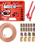 25 Foot Copper Coated Brake Line Kit With 16 Fittings And 4 Unions Tube Bender And Double And Single Flaring Tool Kit