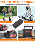 5 In 1 Electric Scooter Charger For 36V Li-Ion Batteries, 42V 2A Universal Fast Charger With 5 Interchangeable Connectors XLR