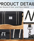 Travel Duffle Bag For Weekender And Overnight Carry On Waterproof Foldable Gym Luggage with shoulder strap and metal buckle detail.