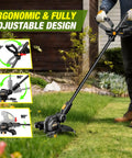 Person using Cordless String Trimmer For Dewalt 20V Max Battery 12 Inch Electric Weed Wacker With Auto Line Feed No Gas Needed