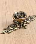 Three Pack Euro Rose Cabinet Knobs With Backplate Vintage Zinc Alloy Flower Drawer Pulls Bronze Finish For Dresser Nightstand Cupboard Wardrobe Retro Vibe Upgrade