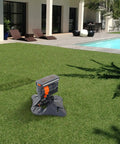 Oscillating Sprinkler Irrigator For Outdoor Watering System Adjustable Nozzle Delivers Even Coverage On Lawn Beside Pool