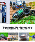 5S 5200mAh RC LiPo Battery 18.5V 100C Soft Pack With EC5 Connector next to RC cars, airplanes, boats, and helicopters