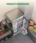 Heavy Duty Commercial Upright Display Freezer With Tempered Glass Door 33.5 Cubic Foot Auto Defrost Digital Temperature Control dimensions in retail kitchen.