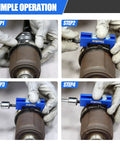 Stainless Steel CV Boot Clamp Tool For Easy CV Axle Dust Boot Removal And Installation Quick Adjust Jaws With 13mm Screw in use.