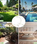 Built To Last Hammock Chair Stand For Indoor And Outdoor Use Heavy Duty Steel C Stand With White Finish Supports Up To 350 Lbs Easy Assembly Frame Holder For Hanging Egg Chair Stand Only displayed in various settings: garden, poolside, patio, bedroom.