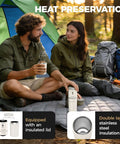 Couple camping with All In One Portable Coffee Maker With Built In Burr Grinder And Pour Over Filter For Travel Car Camping And Home Get Fresh Ground Coffee On The Go Anywhere In Minutes