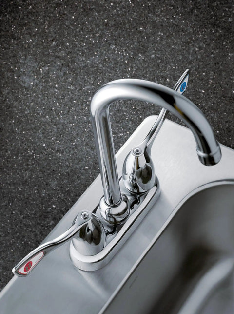 Commercial Two Handle Bar Or Pantry Faucet With Wing Handles 1.5 Gpm Chrome Finish Durable Construction For High Use Kitchens Easy Install Versatile Design For Bar Sinks And Prep Areas