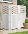 Outdoor Privacy Fence Screen With Lattice Mesh Panels For Yard Patio Backyard Conceals Air Conditioners Trash Cans Pool Equipment And More Enclosures No Fuss Outdoor Living Spaces Off White
