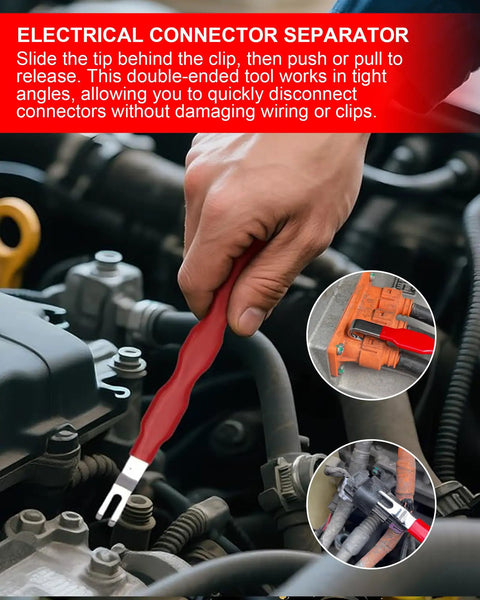 7 Piece Electrical Disconnect Pliers Set With Terminal Pin Removal Tool Kit used in car engine wiring.