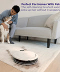 Robot Vacuum Cleaner With Beastly Suction For Pet Hair On Rugs And Hard Floors Bagless Self Empty Base under sofa