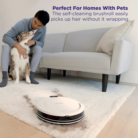 Robot Vacuum Cleaner With Beastly Suction For Pet Hair On Rugs And Hard Floors Bagless Self Empty Base under sofa