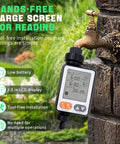 Water Timer For Garden Hose With Auto Rain Delay And 10 Programmable Schedules, 3.3 Inch Large LCD Display, IP54 Waterproof
