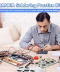 Hands On Binary To Decimal Soldering Kit With LED Display And Digital Readout For Beginners Teens And Adults in use