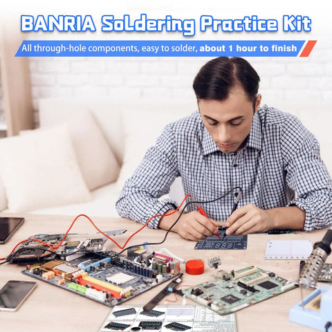 Hands On Binary To Decimal Soldering Kit With LED Display And Digital Readout For Beginners Teens And Adults in use