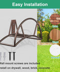 Heavy Duty Garden Hose Holder Wall Mount For Outdoor Yard And Garage Holds 150 Feet Of Hoses Durable Bronze Metal Weather Resistant Hose Reel Hanger Installation Options
