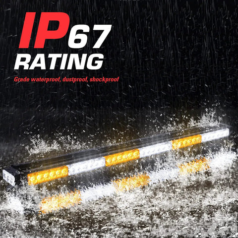 37.5 Inch 78 Led Strobe Light Bar Built Like A Tank With Slap And Go Magnetic Mount Amber And White Warning Flash Beam For Cars Trucks High Visibility Day And Night Vehicle Safety Beacon