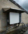 Universal Outdoor Electric Vehicle Charger Cover Hella Weatherproof Protector Roof For Charging Stations Solid Steel Housing protecting EV charger from rain.