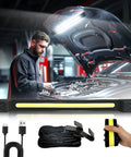 Underhood Work Light With 2600 Lumen Brightness And 5000mAh Rechargeable Battery, Magnetic LED light on car hood in garage