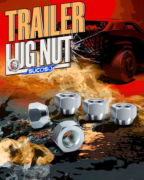 20 Pack 1/2-20 Trailer Lug Nuts, Beefy Heat Treated Zinc Plated Anti Rust, Heavy Duty Wheel Nuts in rugged backdrop