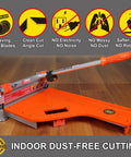 Heavy Duty 13 Inch Vinyl Floor Cutter With Wheels Built Tough For No Sweat Trimming Of LVP LVT VCT SPC WPC engineered wood with safety features.